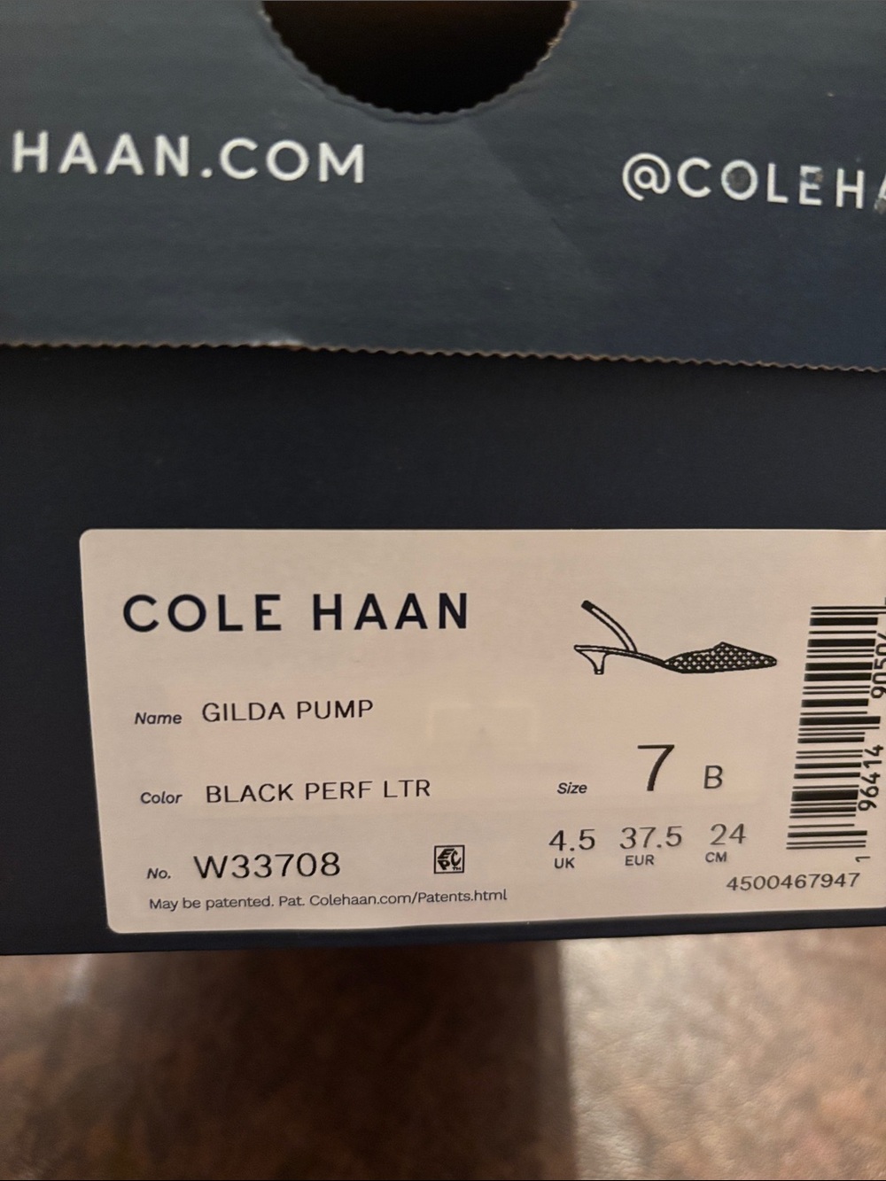 Cole Haan Black Laser-Cut Pointed Slingback Mules - Picture 5 of 5